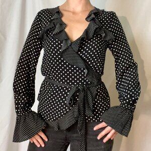 H&M Ruffled Wrap Blouse Sz 4